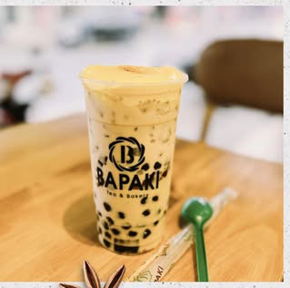 Grilled egg cream milk tea